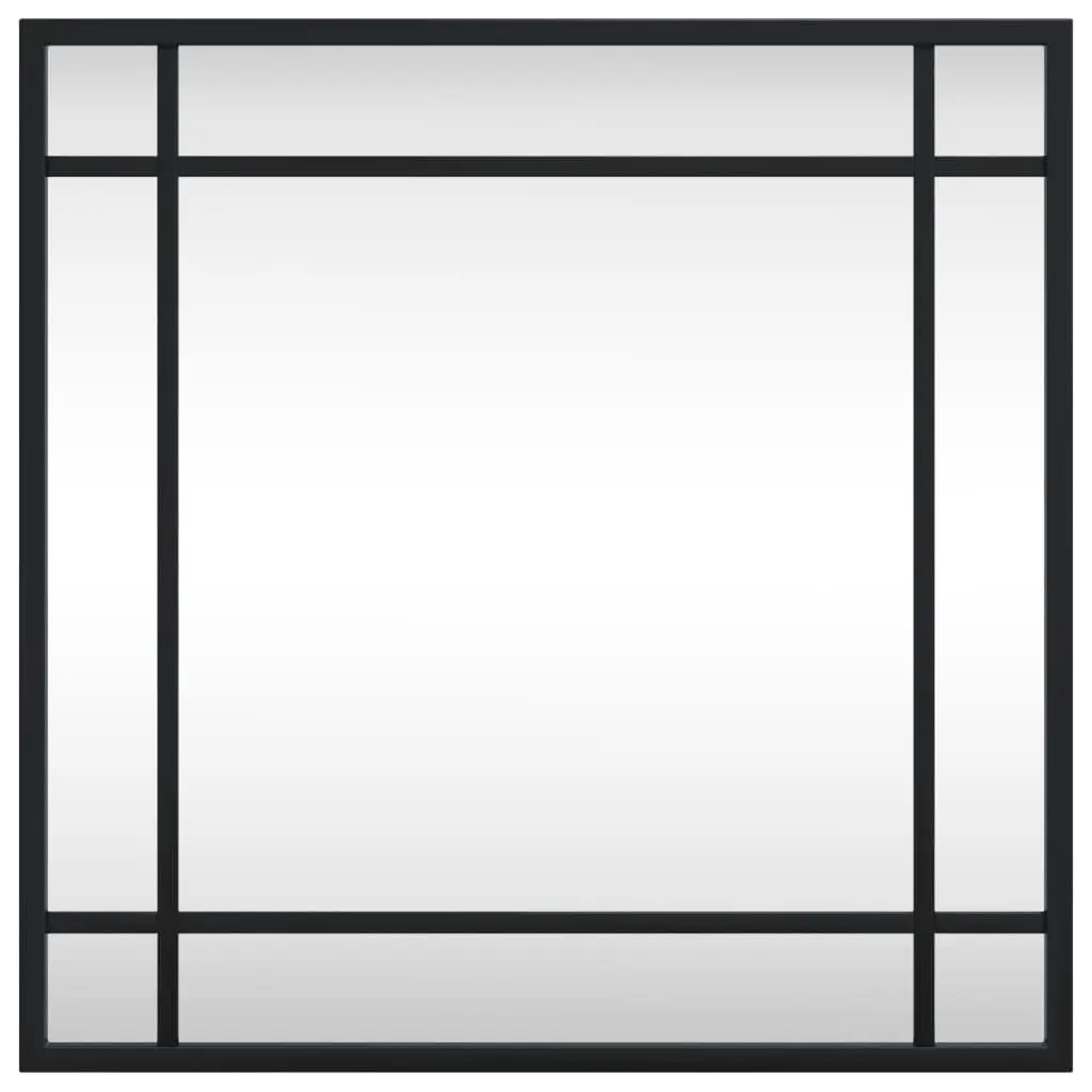 Square Wall Mirror Black 40x40 cm Iron Frame Minimalist Home Decor