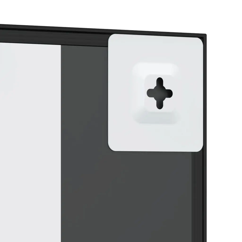 Square Wall Mirror Black 40x40 cm Iron Frame Minimalist Home Decor