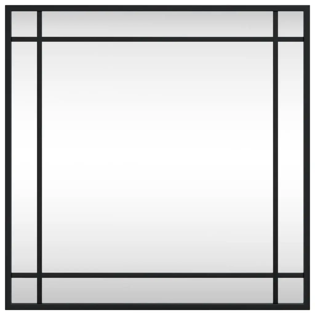 Wall Mirror Square 50x50 cm Black Iron Frame Minimalist Home Decor