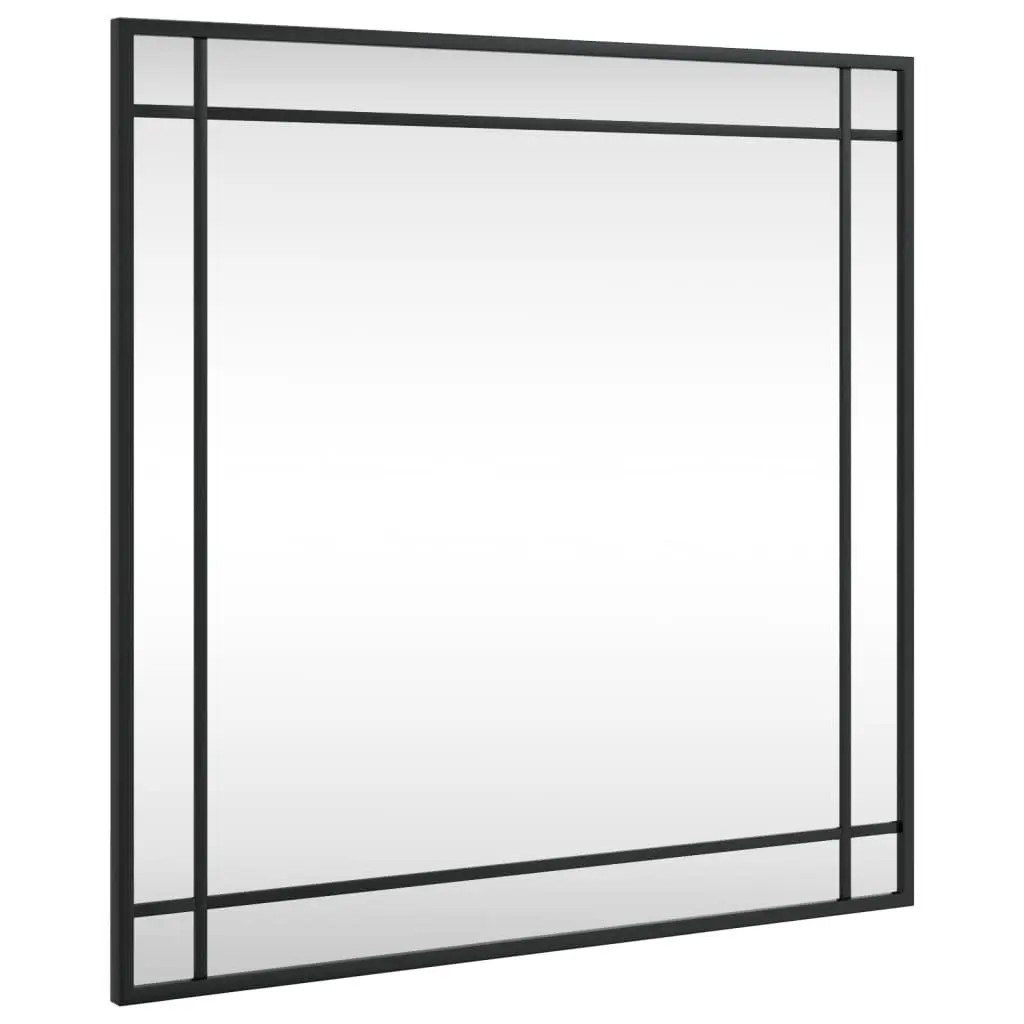 Wall Mirror Minimalist Black 60x60cm Glass Iron Frame Home Decor