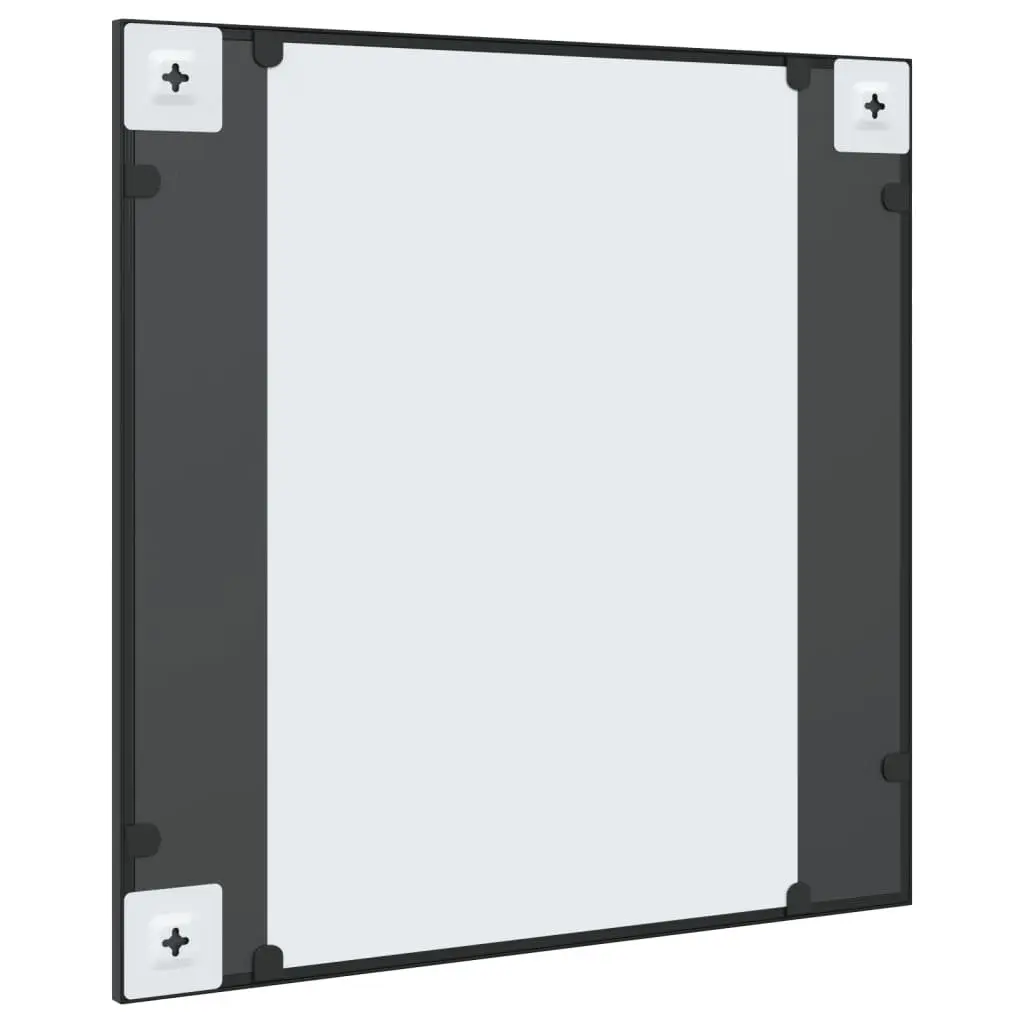 Wall Mirror Minimalist Black 60x60cm Glass Iron Frame Home Decor