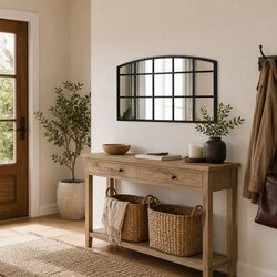 Warm and Reliable Black Arch Mirror for Your Home