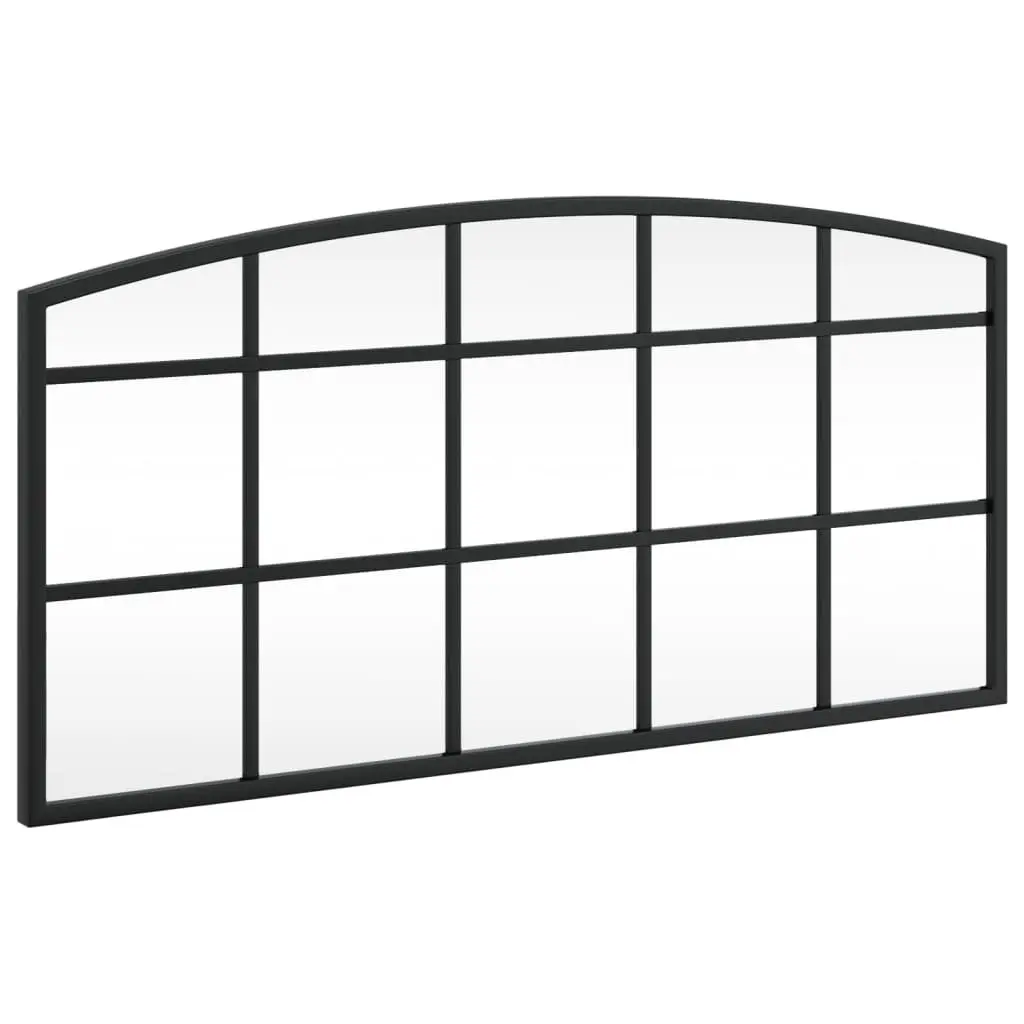 Arch Wall Mirror 60x30cm Black Glass Iron Frame Minimalist Home Decor