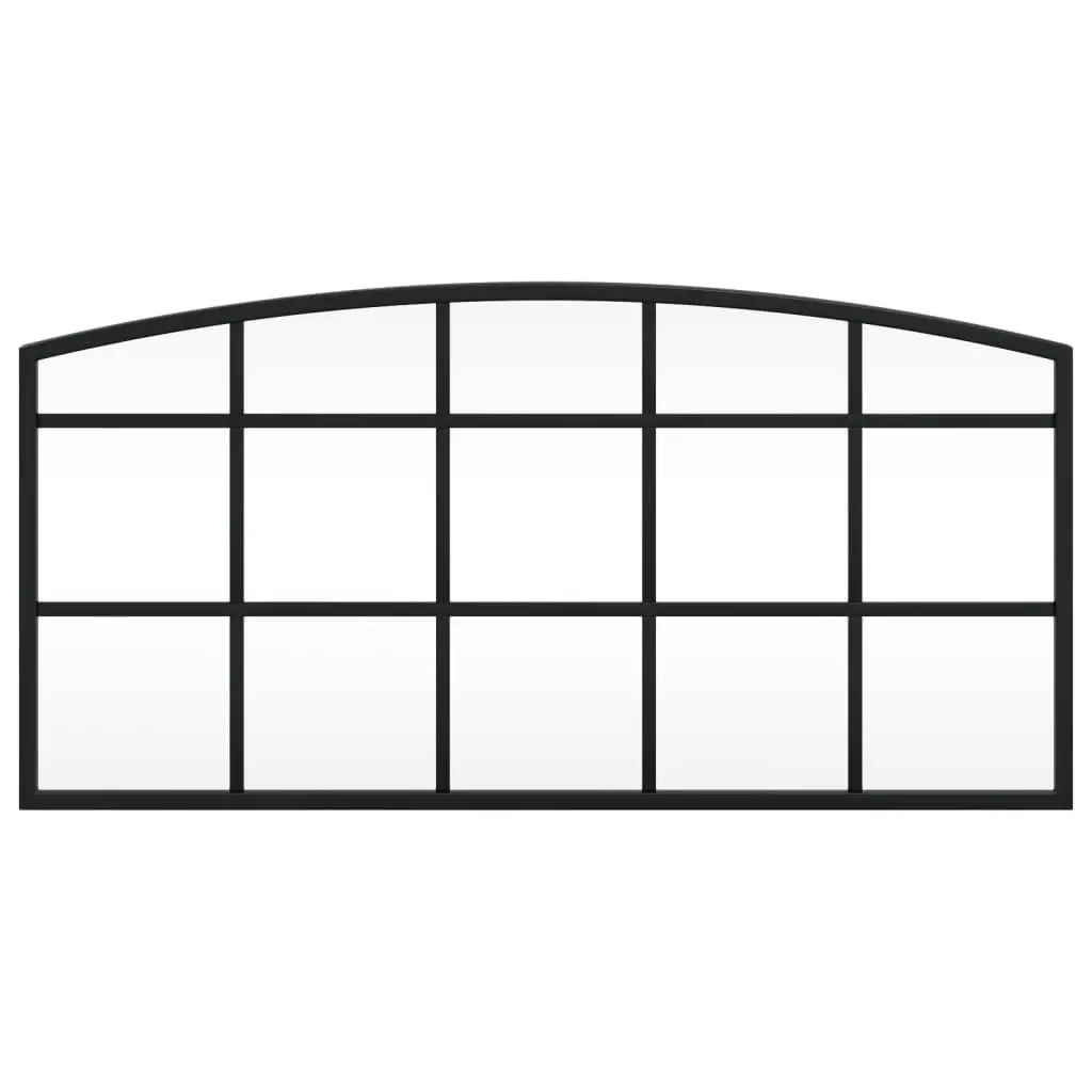 Arch Wall Mirror 60x30cm Black Glass Iron Frame Minimalist Home Decor