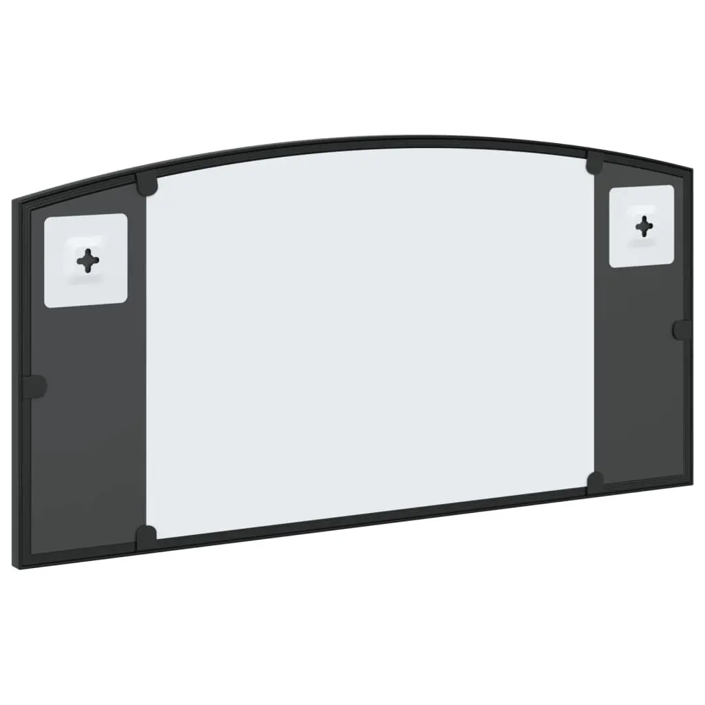 Arch Wall Mirror 60x30cm Black Glass Iron Frame Minimalist Home Decor