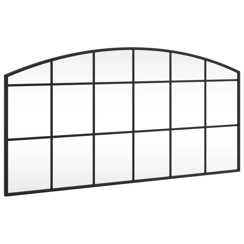 Wall Mirror Black Arch Iron Frame 100x50 cm Home Decor Bedroom Hallway Living