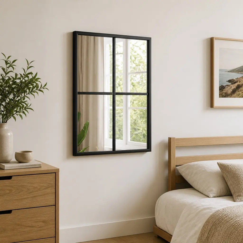 Wall Mirror Rectangle Black 30x40 cm Minimalist Home Decor