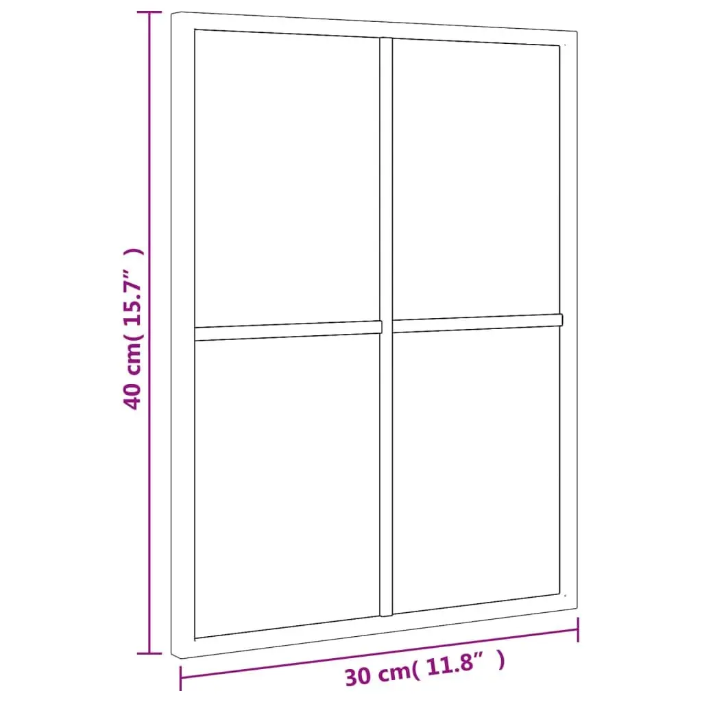 Wall Mirror Rectangle Black 30x40 cm Minimalist Home Decor