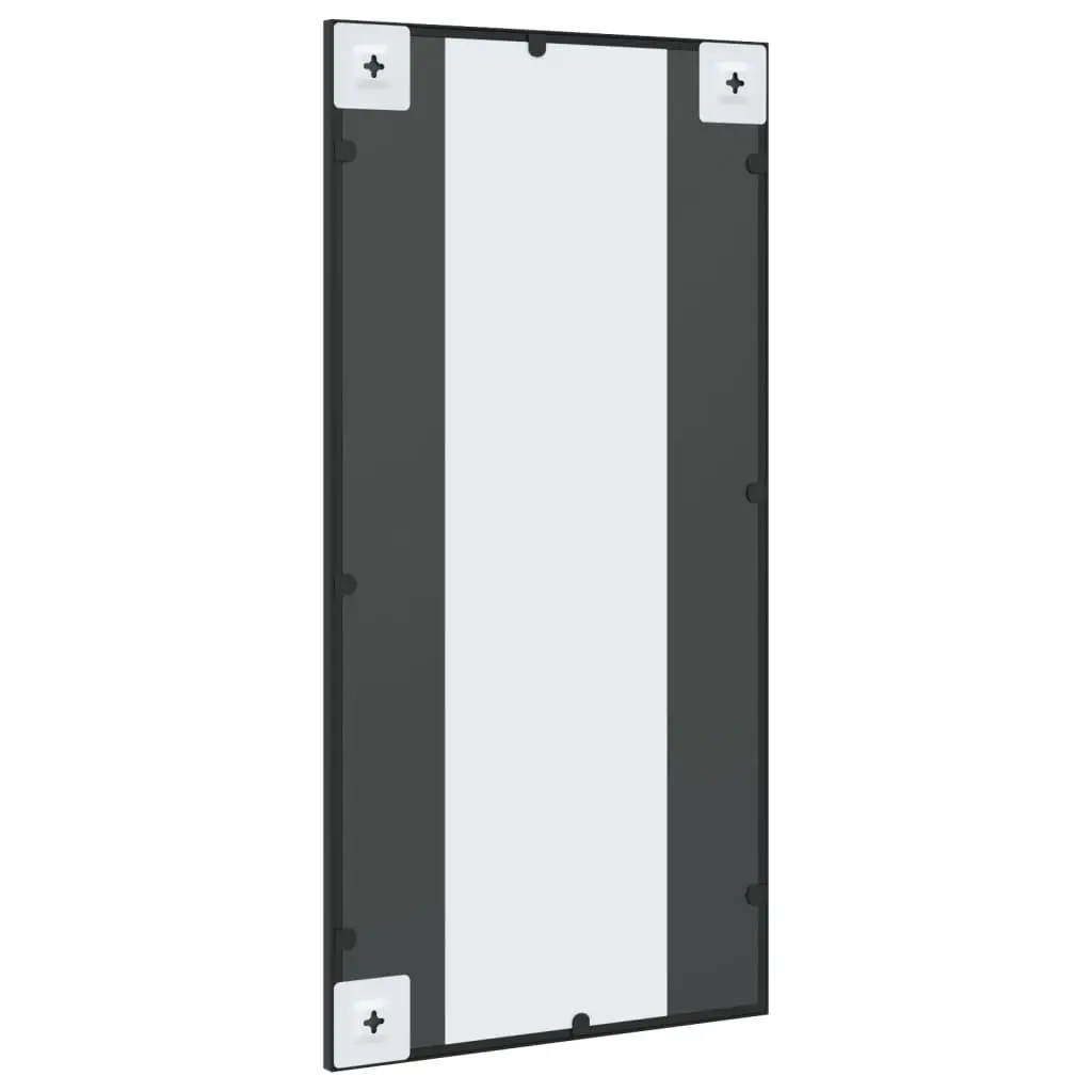 Wall Mirror Rectangle Black 40x80 cm Minimalist Iron Frame Glass Decor Hanging