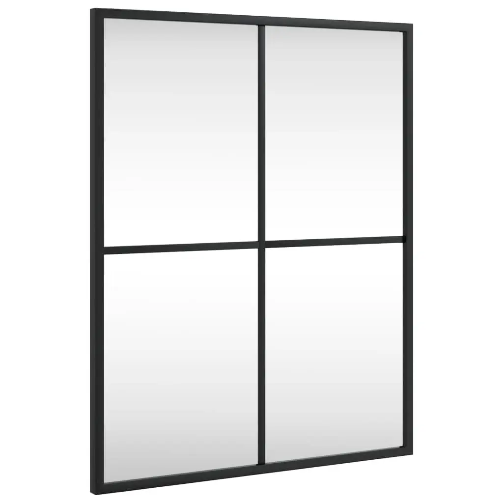 Wall Mirror Black Rectangle 40x50 cm Glass Iron Frame Vertical Horizontal