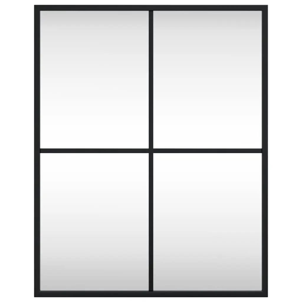 Wall Mirror Black Rectangle 40x50 cm Glass Iron Frame Vertical Horizontal