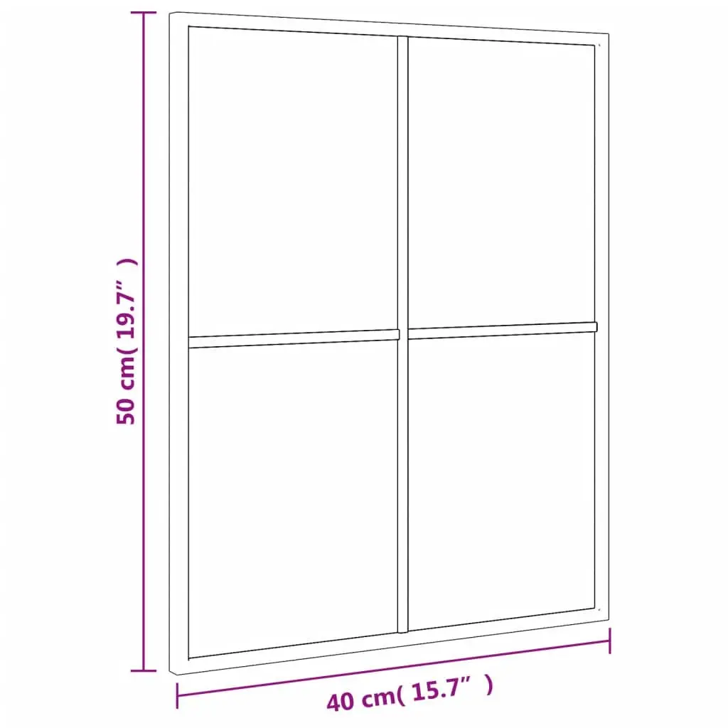 Wall Mirror Black Rectangle 40x50 cm Glass Iron Frame Vertical Horizontal