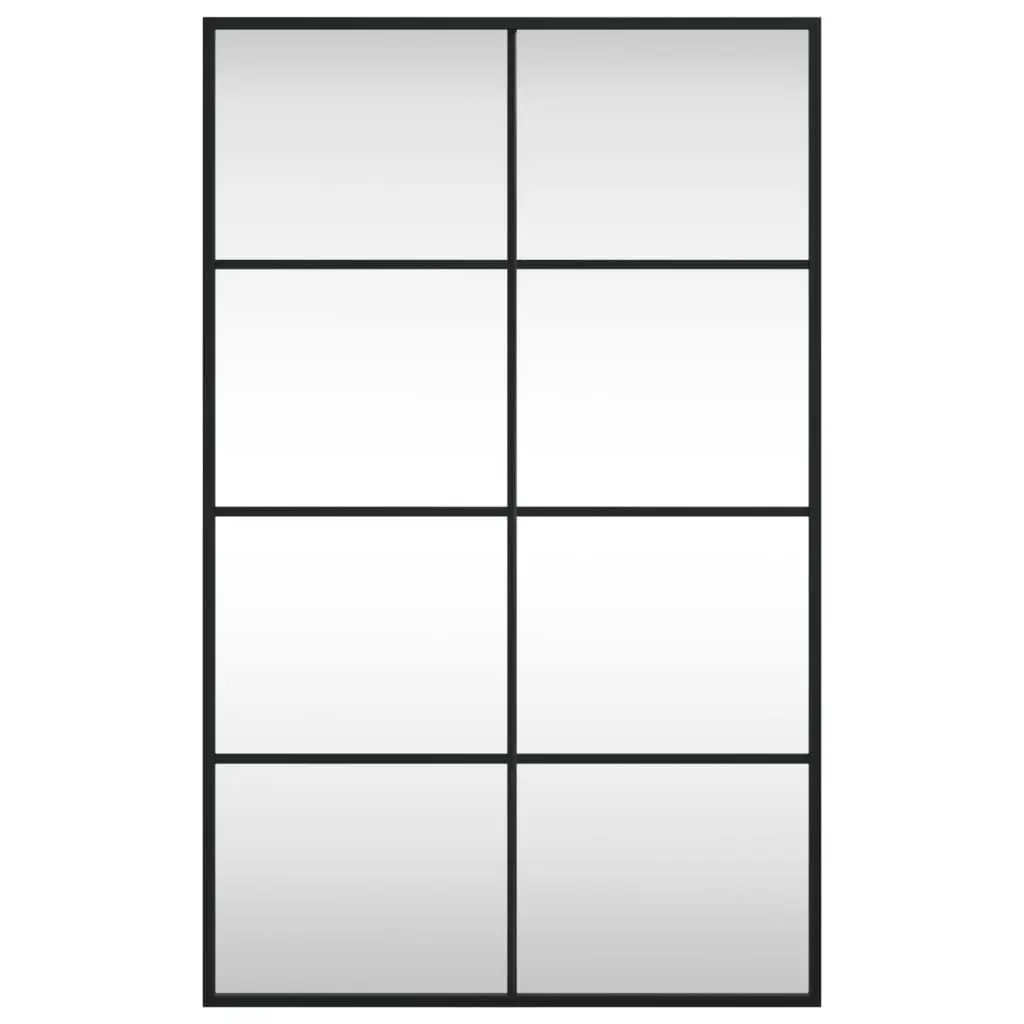 Wall Mirror Minimalist Black 50x80 cm Iron Frame Home Decor