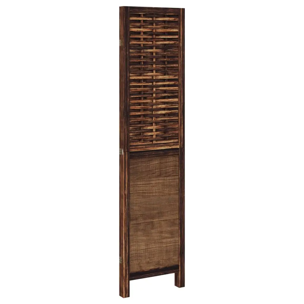 Room Divider Privacy Screen 3 Panels Brown Folding Wood Frame Indoor Partition