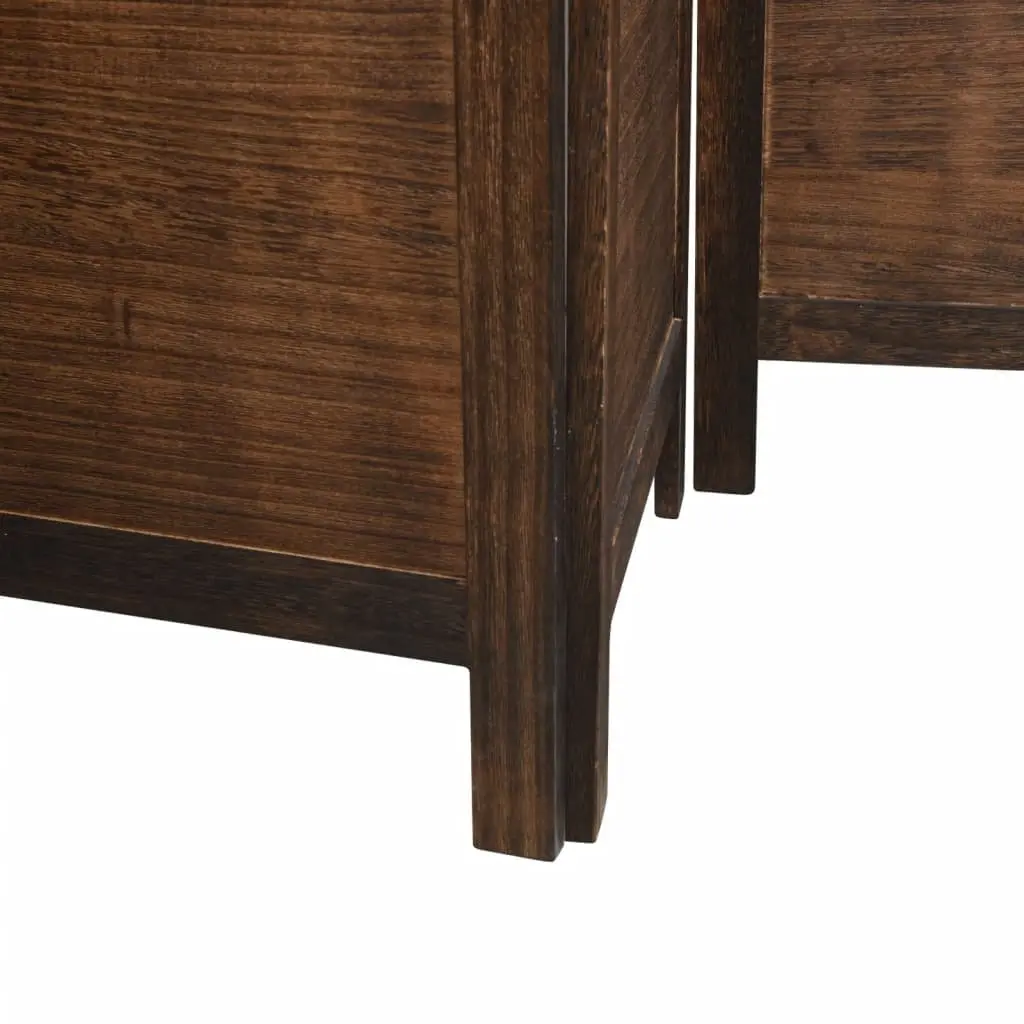 Room Divider Privacy Screen 3 Panels Brown Folding Wood Frame Indoor Partition