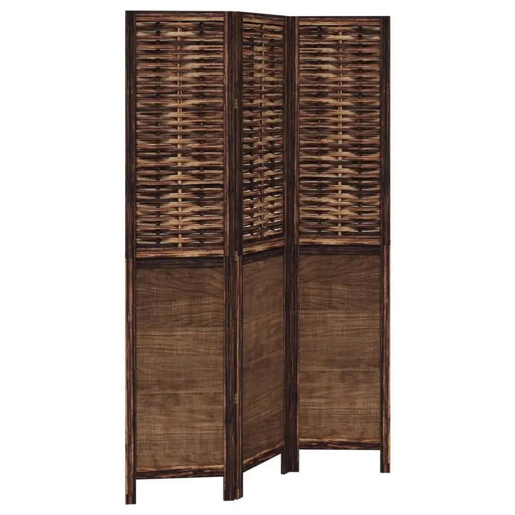 Room Divider Folding Privacy Screen 3 Panels Dark Brown Indoor Partition