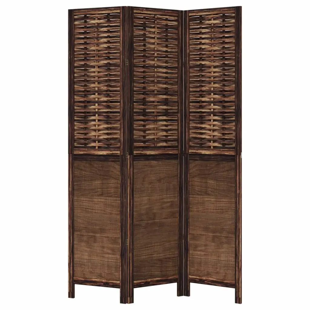 Room Divider Folding Privacy Screen 3 Panels Dark Brown Indoor Partition