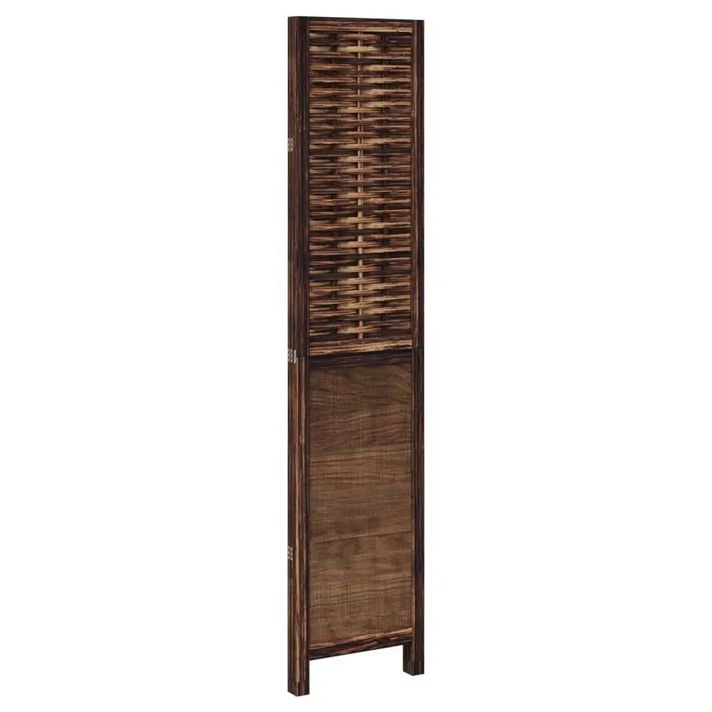 Room Divider Folding Privacy Screen 3 Panels Dark Brown Indoor Partition