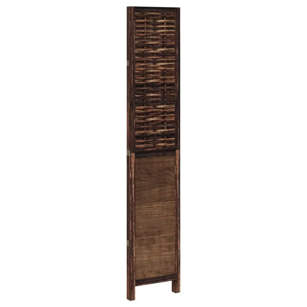 Room Divider 3 Panel Folding Privacy Screen Wooden Partition Brown