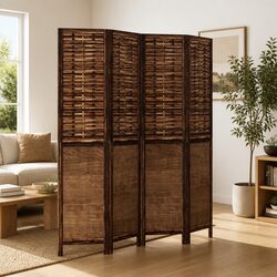 Warm and Reliable Four-Panel Room Divider for Your Home
