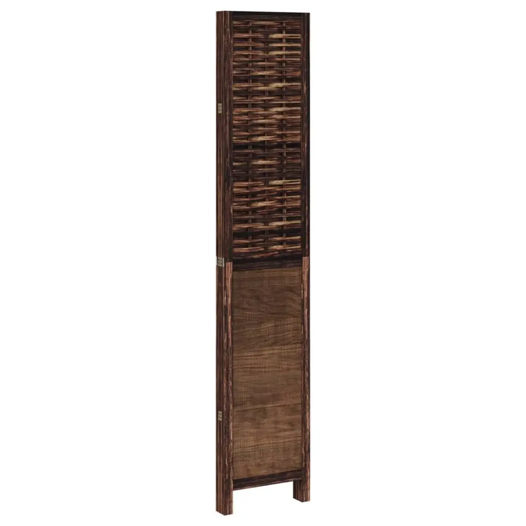 Room Divider Folding Privacy Screen 4 Panels Brown Indoor Partition