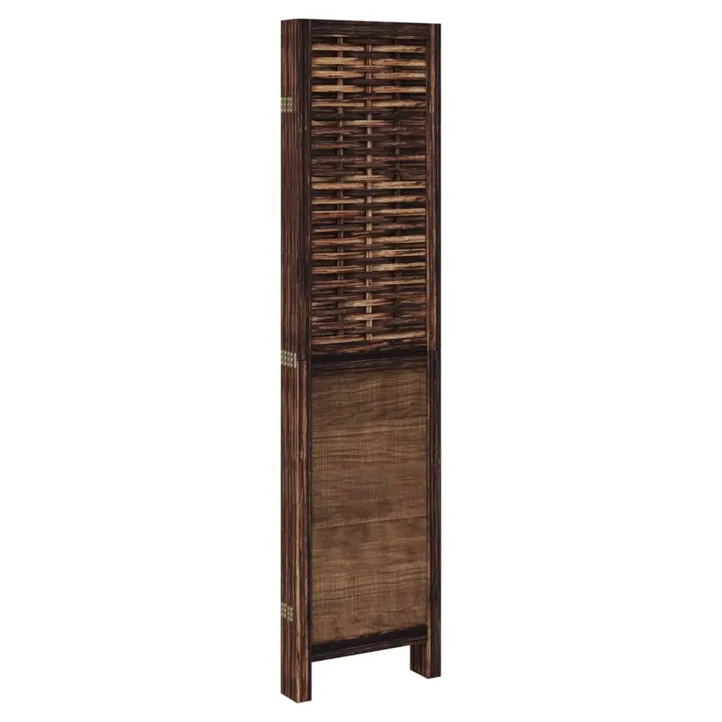 Room Divider Privacy Screen 5 Panels Brown Folding Indoor Decorative Partition