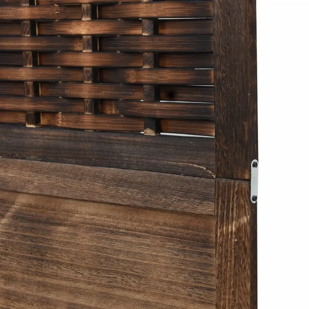 Room Divider Privacy Screen 5 Panels Brown Folding Indoor Decorative Partition