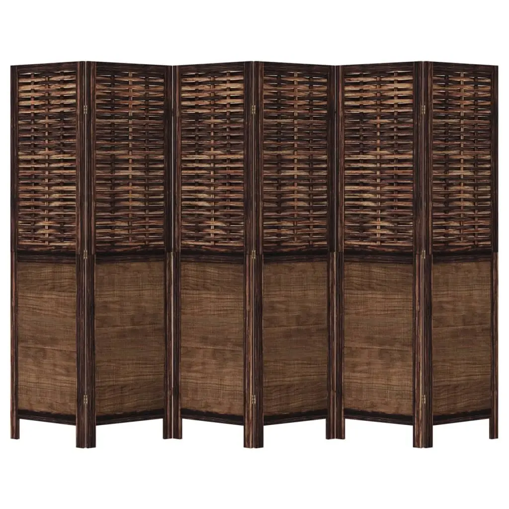 6 Panel Room Divider Folding Screen Privacy Partition Indoor Brown