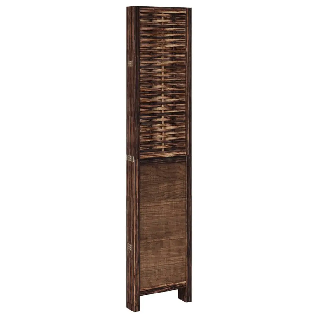 Room Divider Privacy Partition 6 Panel Solid Wood Dark Brown