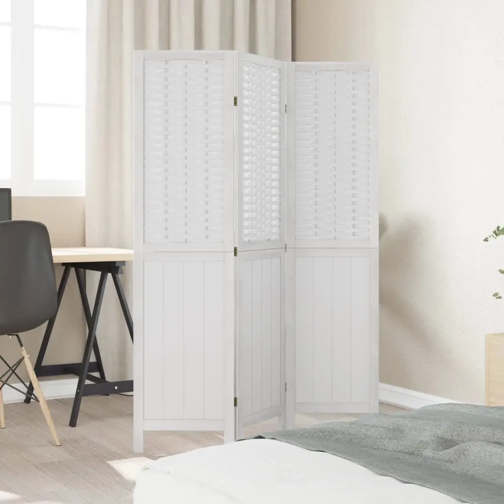 Room Divider Folding Privacy Screen 3 Panels White Indoor Partition