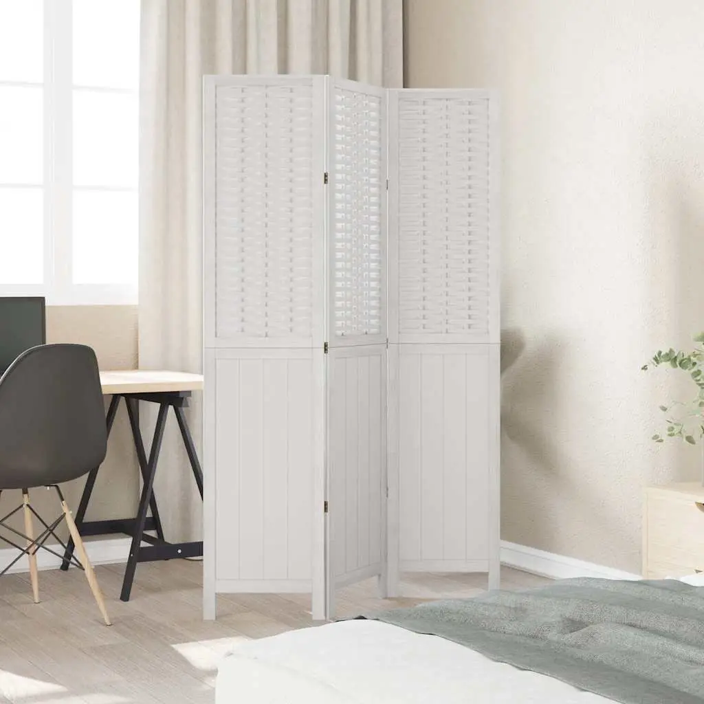 Folding Privacy Screen Indoor Partition White 3 Panel Room Divider for Bedroom