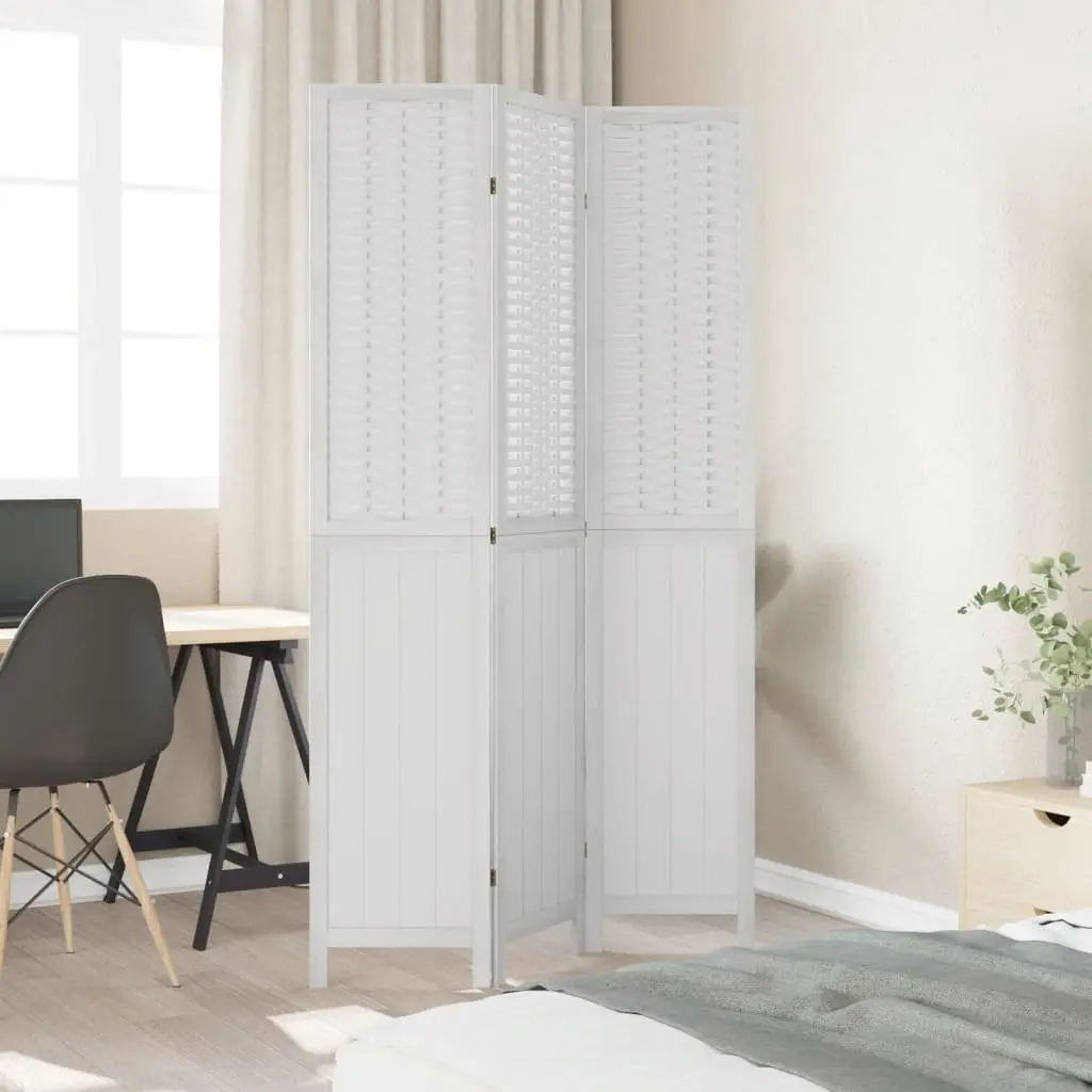 Room Divider Folding Privacy Screen 3 Panels White Indoor Partition