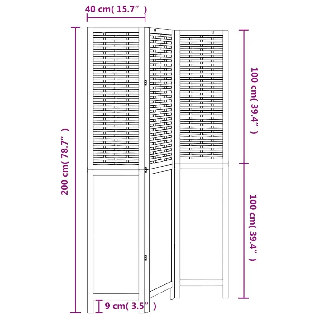 Room Divider Folding Privacy Screen 3 Panels White Indoor Partition
