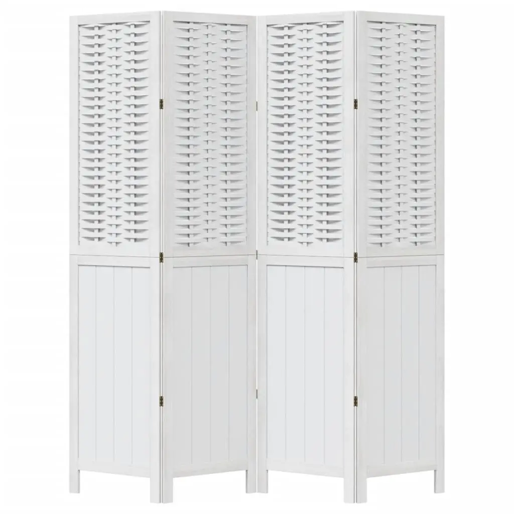 Room Divider Privacy Screen 4 Panels White Folding Indoor Partition