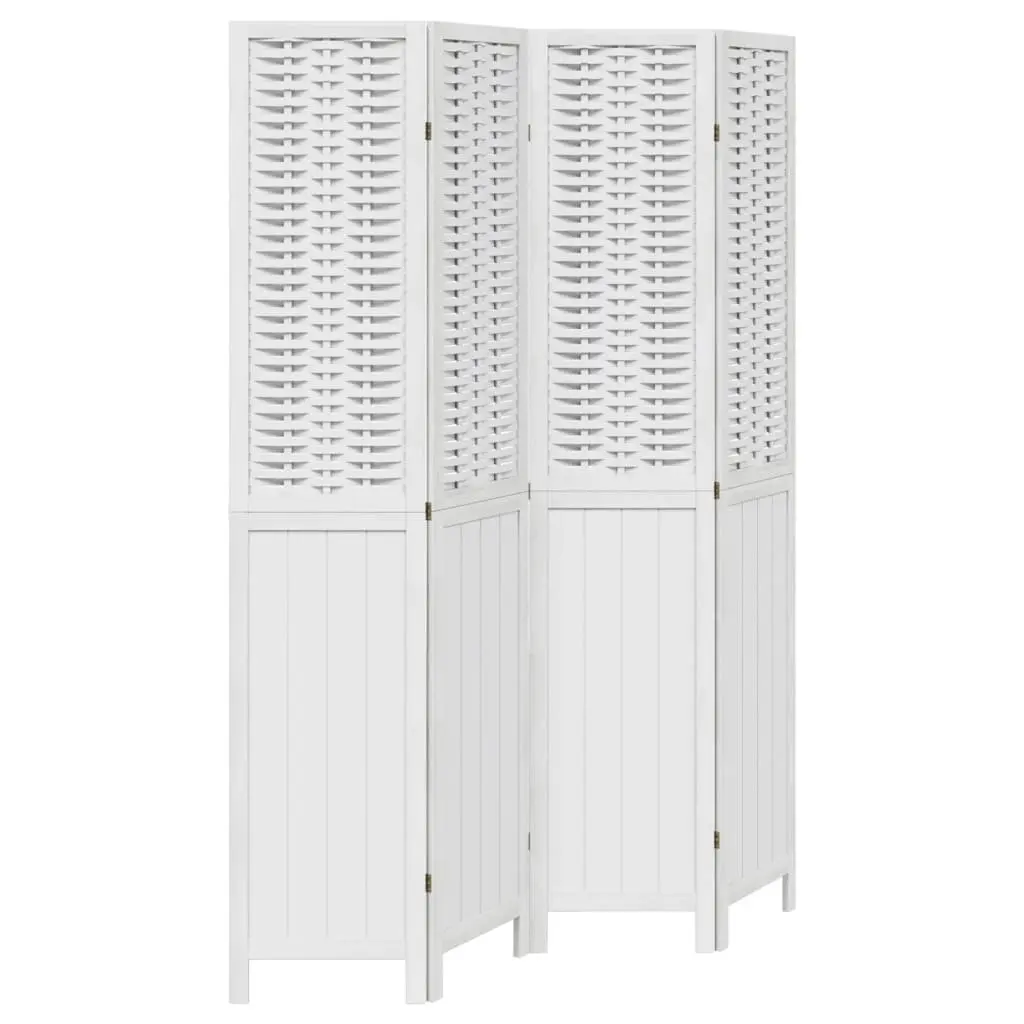 Room Divider Privacy Screen 4 Panels White Folding Indoor Decorative