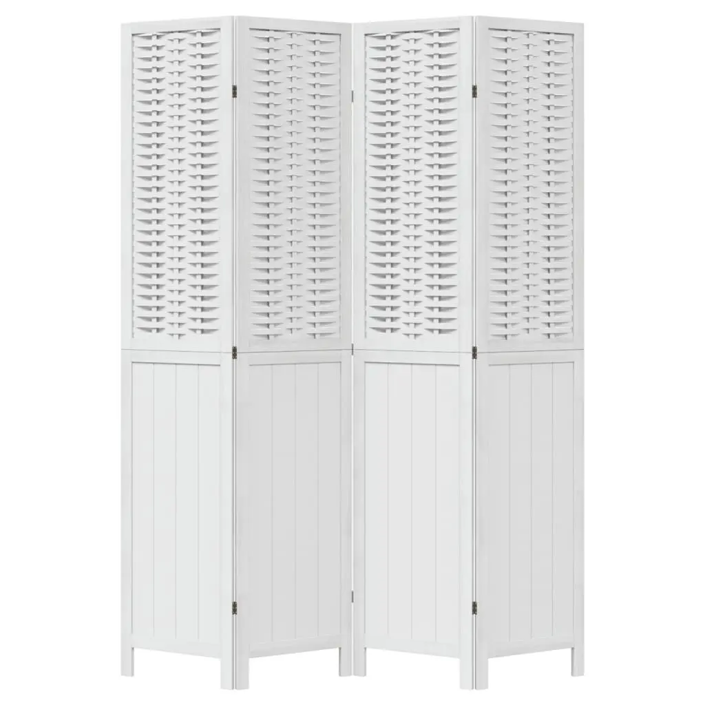 Room Divider Privacy Screen 4 Panels White Folding Indoor Decorative