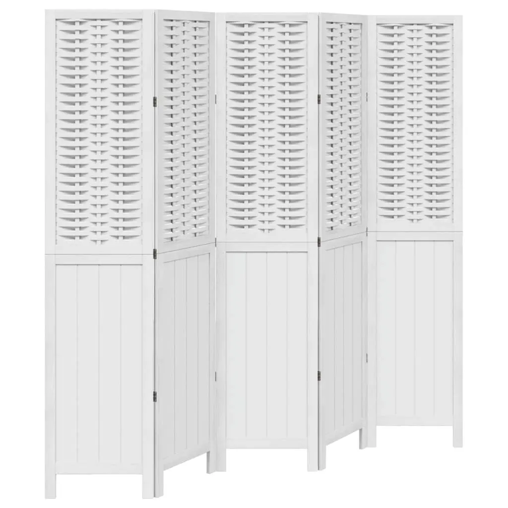 Room Divider 5 Panels Folding Privacy Screen Indoor Decorative White