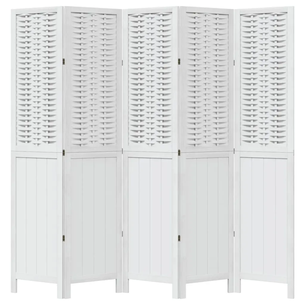 Room Divider 5 Panels Folding Privacy Screen Indoor Decorative White