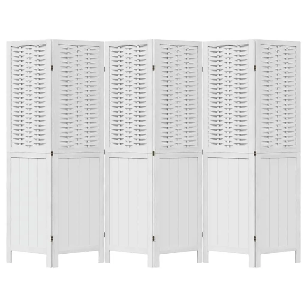 Room Divider Folding Privacy Screen 6 Panels White Indoor Partition