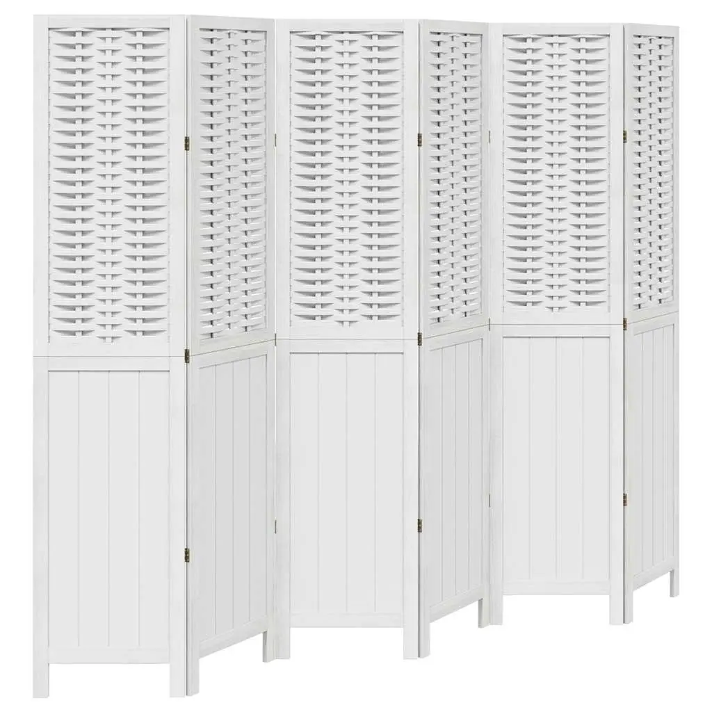 Room Divider 6 Panels Folding Privacy Screen Indoor Partition White