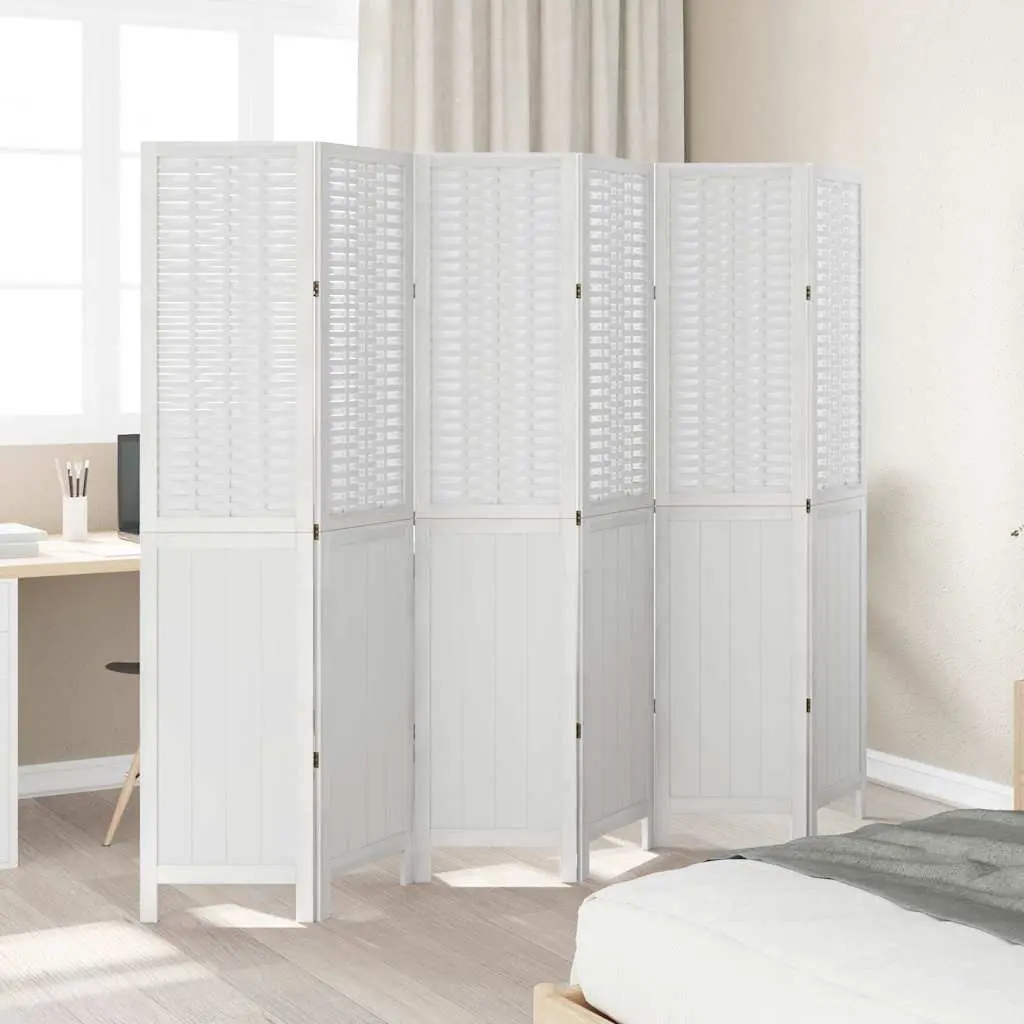 Room Divider 6 Panels Folding Privacy Screen Indoor Partition White