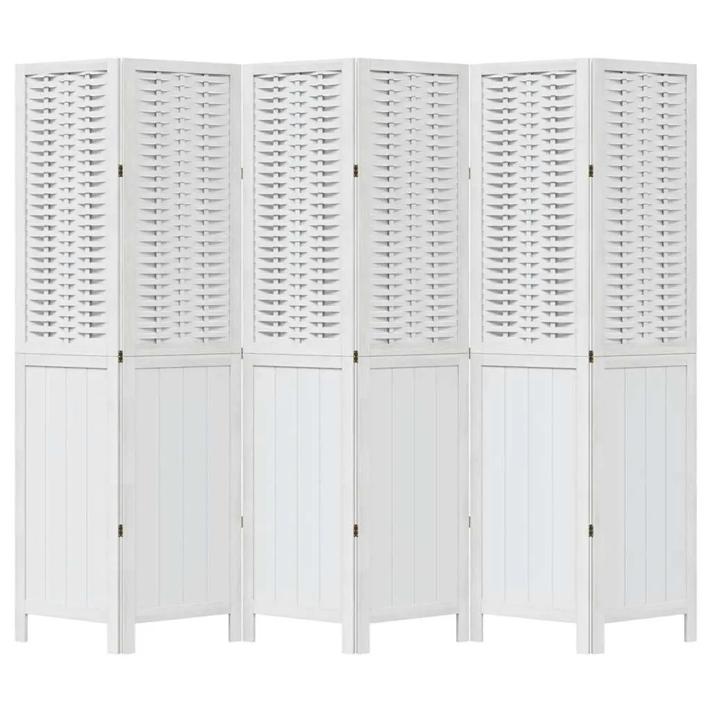 Room Divider 6 Panels Folding Privacy Screen Indoor Partition White