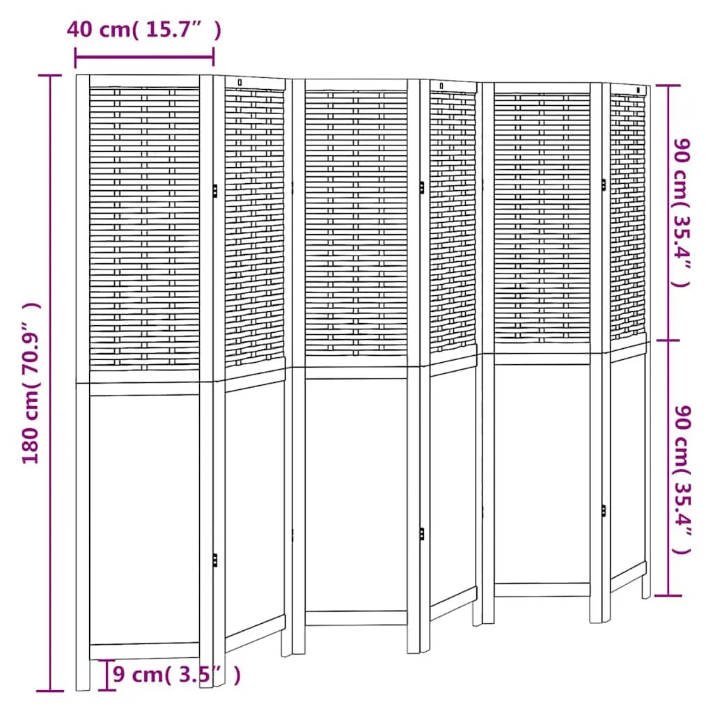 Room Divider 6 Panels Folding Privacy Screen Indoor Partition White