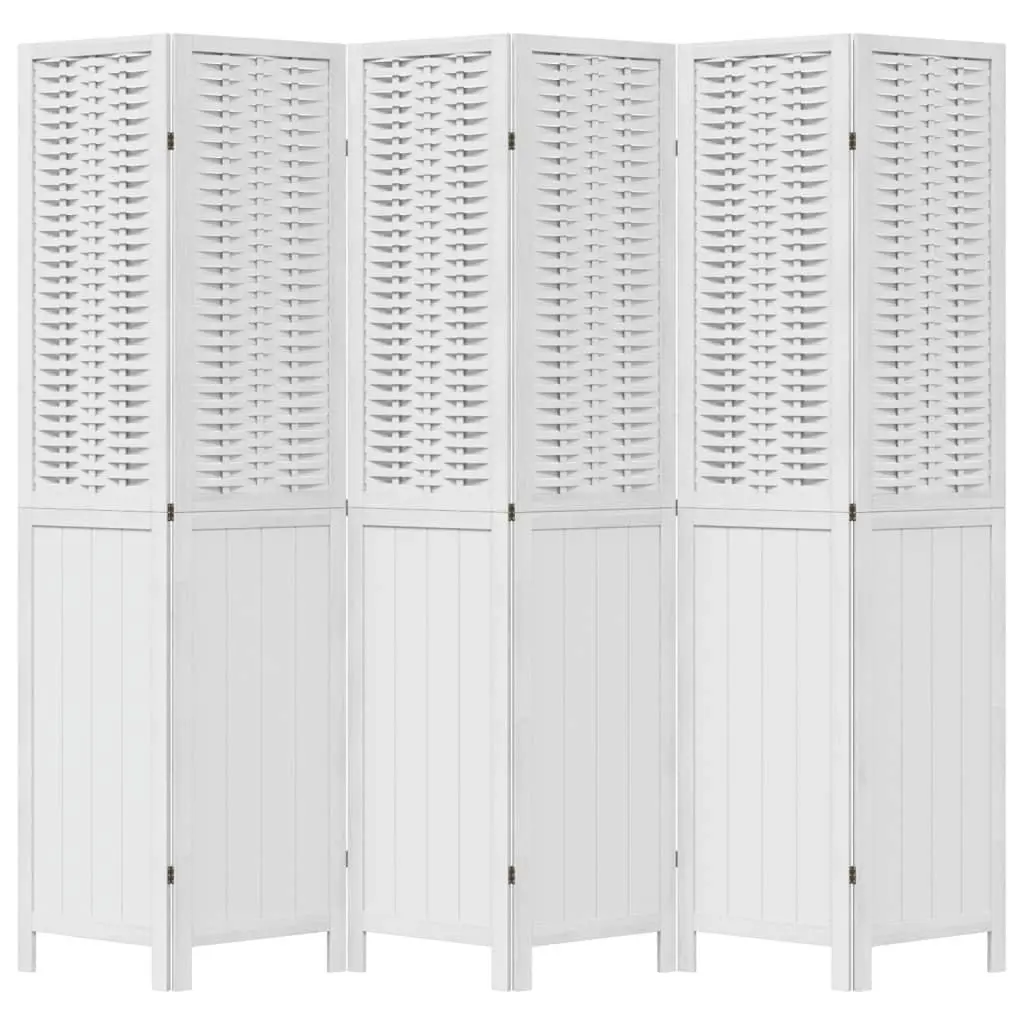 6-Panel Folding Room Divider in White
