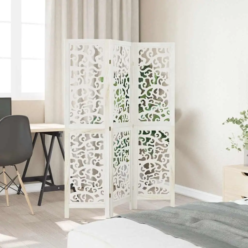 Room Divider Privacy Screen 3 Panels White Folding Indoor Partition