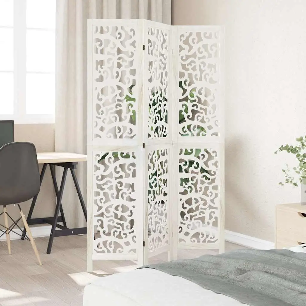 Room Divider Folding Privacy Screen 3 Panels White Indoor Decor