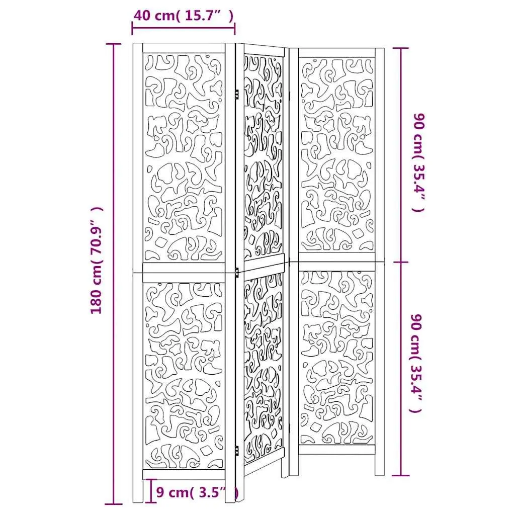 Room Divider Folding Privacy Screen 3 Panels White Indoor Decor