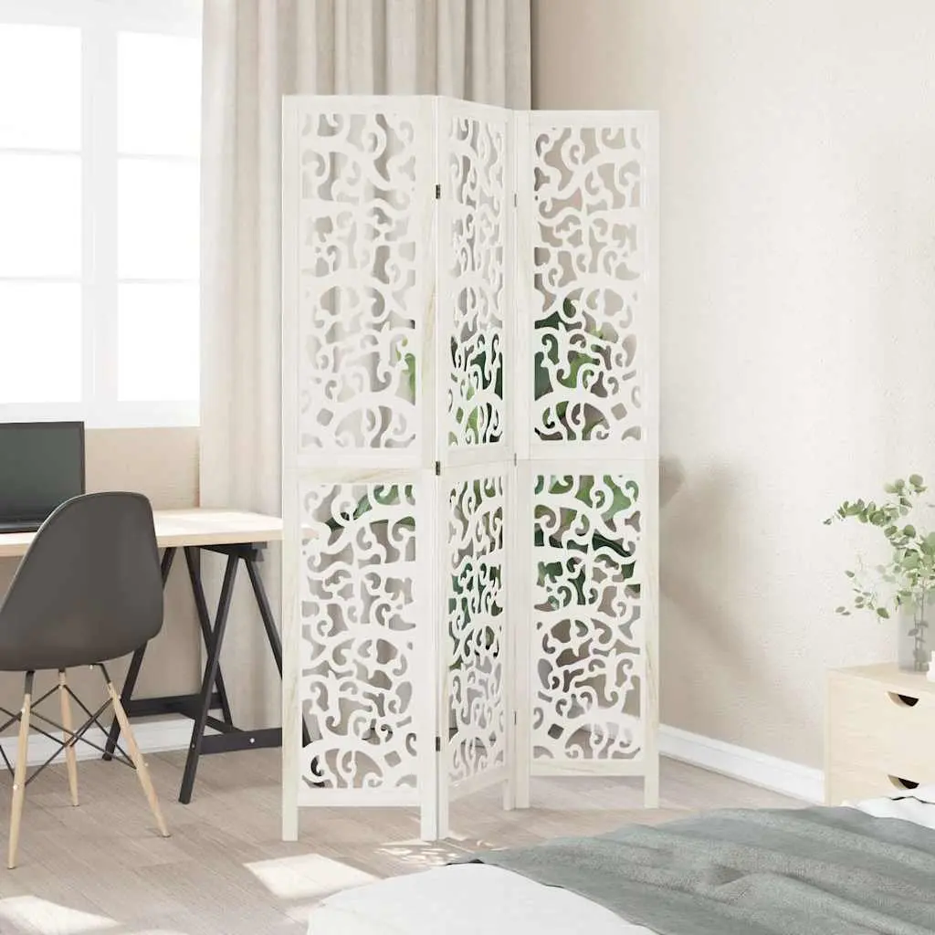 Room Divider Privacy Screen 3 Panels Folding Indoor Decor White
