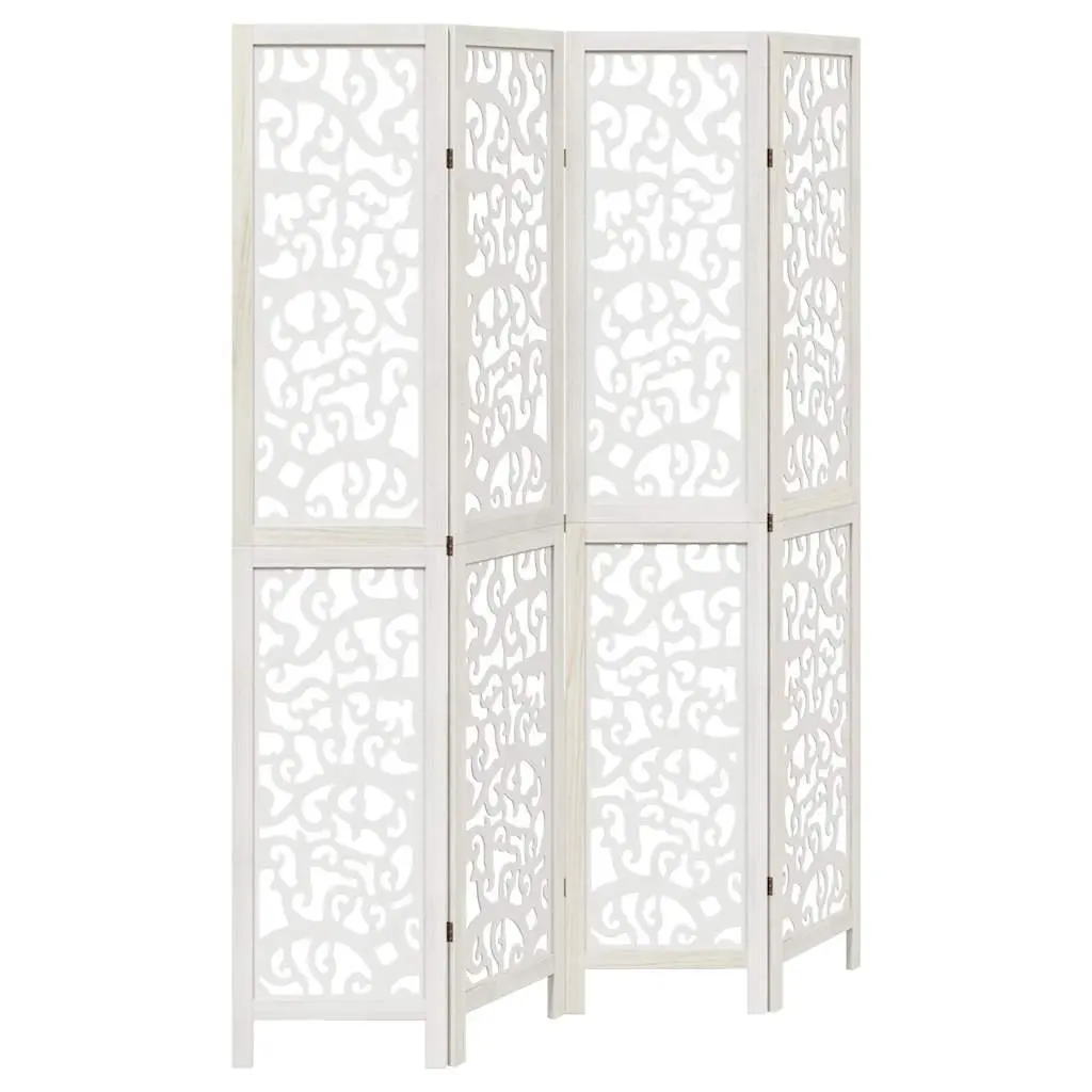 Room Divider Folding Privacy Screen 4 Panels White Indoor Partition
