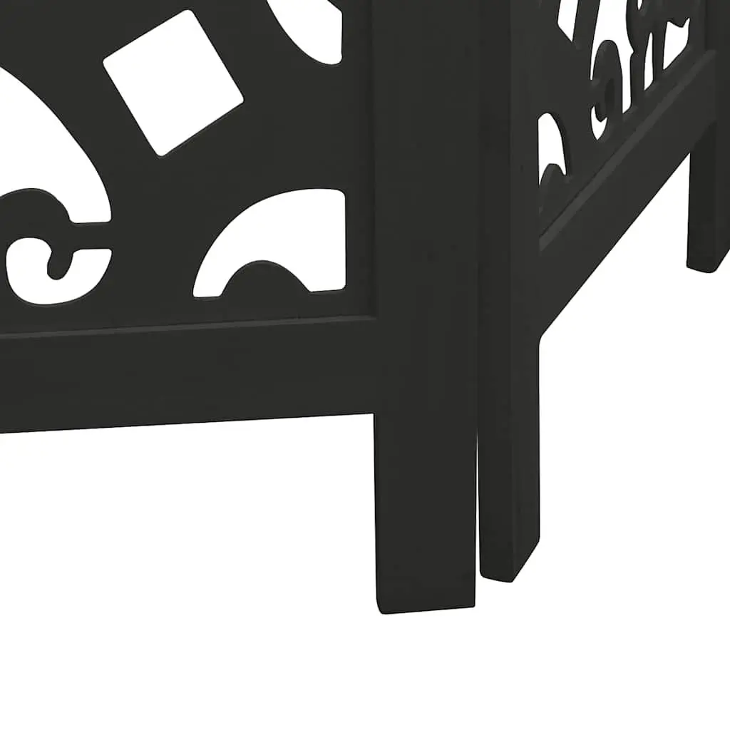 Room Divider Privacy Partition 3 Panel Folding Screen Indoor Decor Black Wood